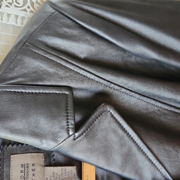 John Paul Richard Black Button Up‎ Leather Jacket sz 8 Classic - Picture 8 of 14